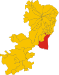 Map of comune of Catania (metropolitan city of Catania, region Sicily, Italy)